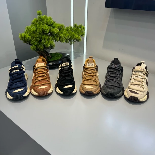 615秋季新款拼色皮面休闲低帮舒适透气百搭运动鞋时尚男鞋阿甘鞋