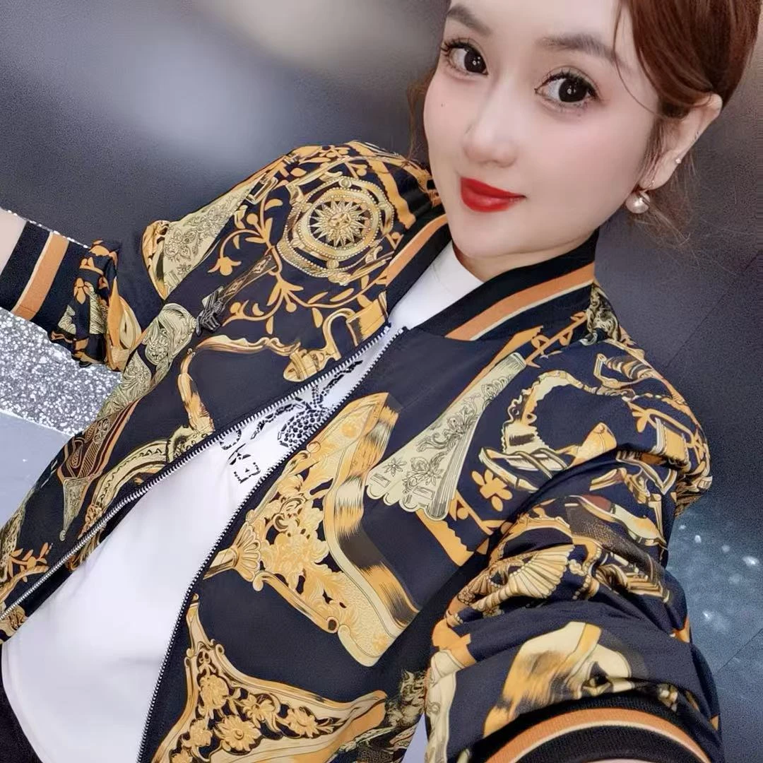 新款高端男士潮流百搭个性印花休闲夹克25JK7068