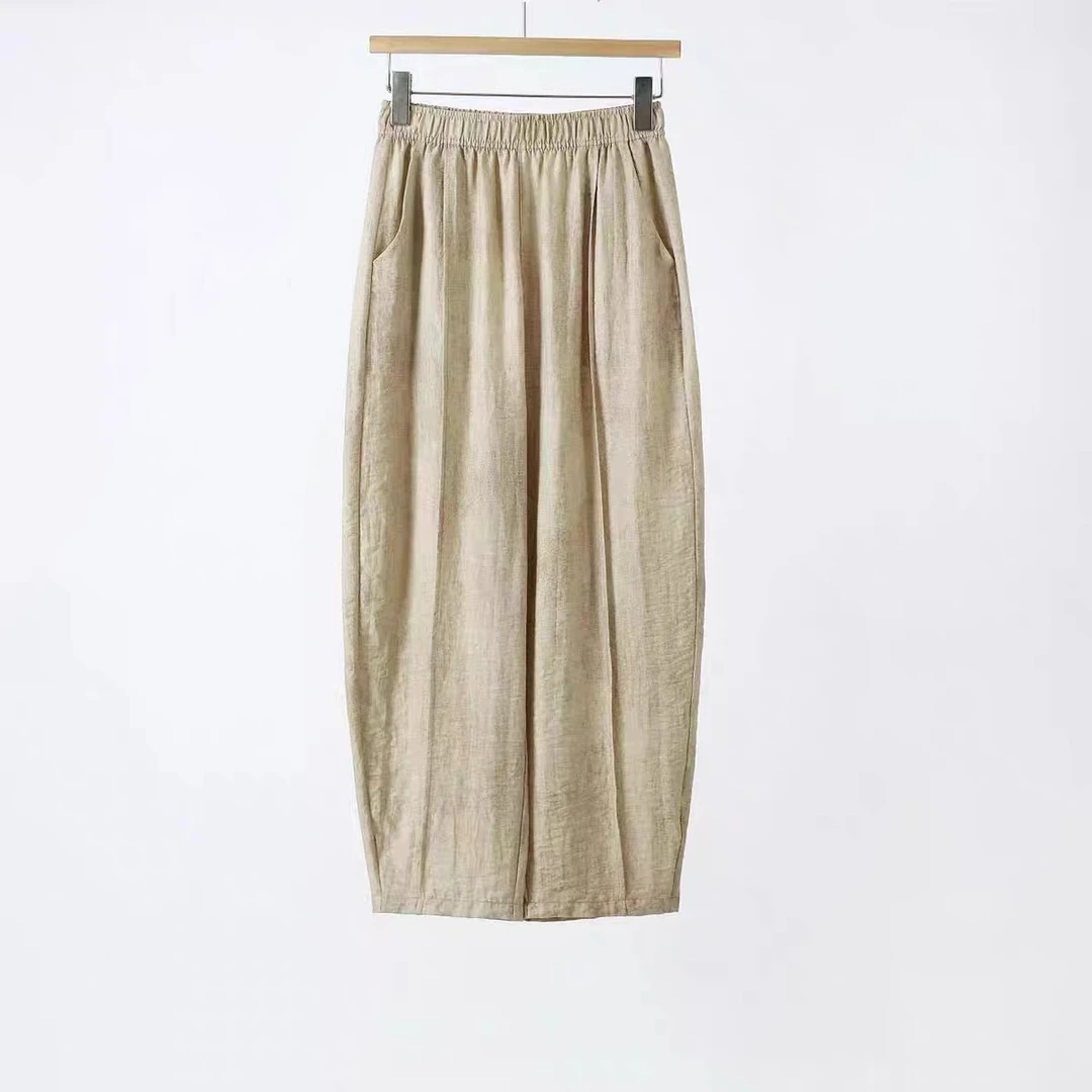 【静姐宠粉】夏季新款超薄小个子弯刀裤薄款大码阔腿直筒裤6118