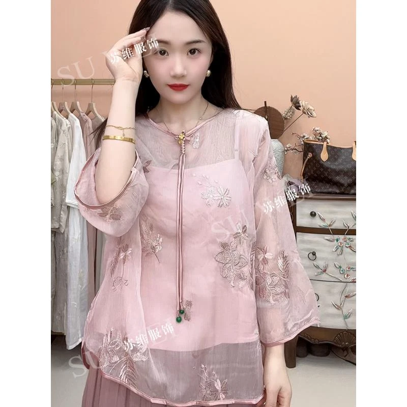 【花间意】3002时尚百搭新品上衣女