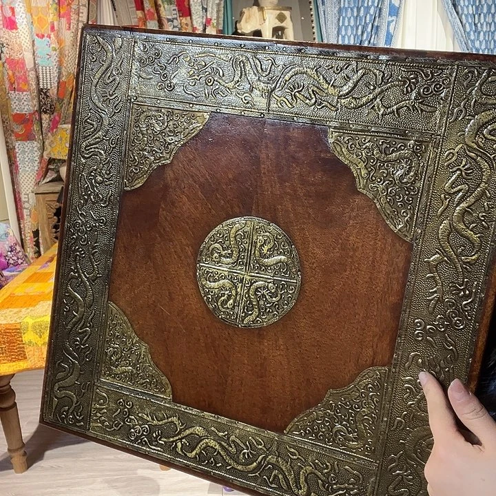 皮革45小号半包龙纹小炕桌