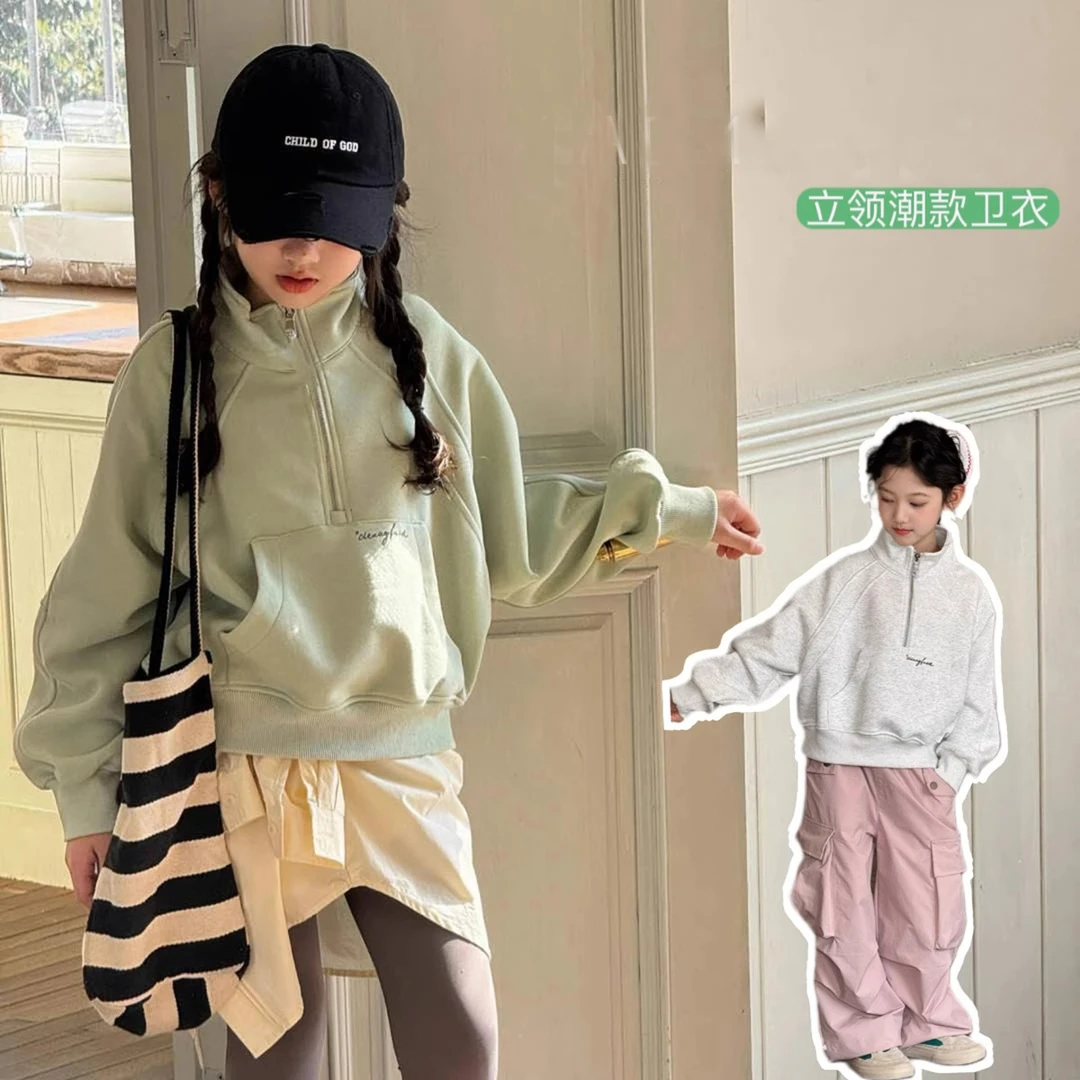 女童外套春装2025新款洋气时髦爆款中大童卫衣6-12岁高级感春秋潮