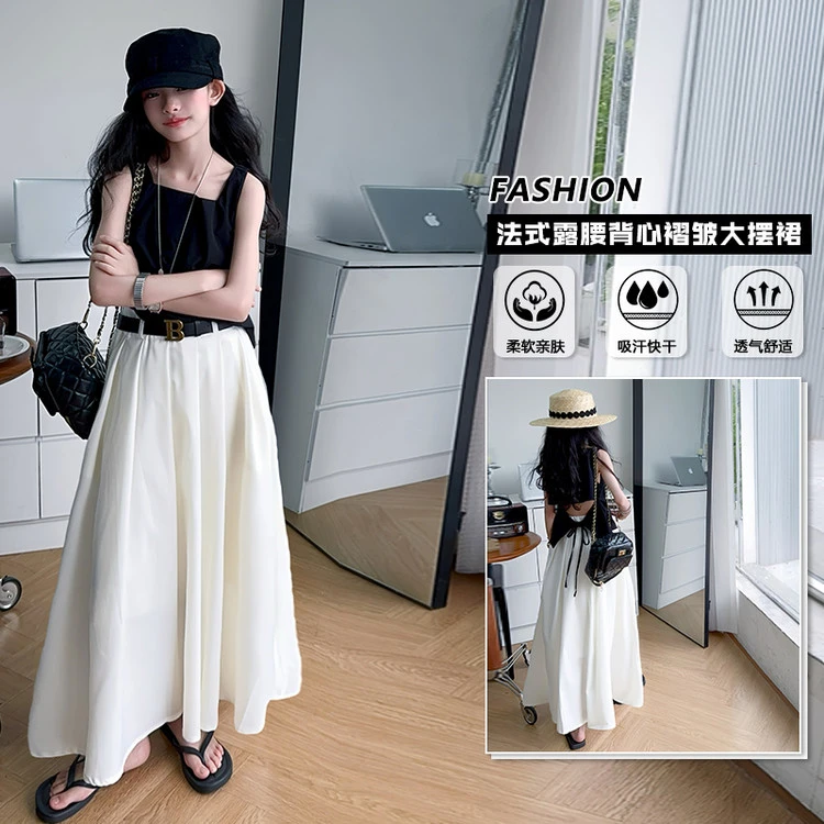 女中大童半身裙夏套装潮款2025年纱裙小众夏日淑女新品高级感洋气