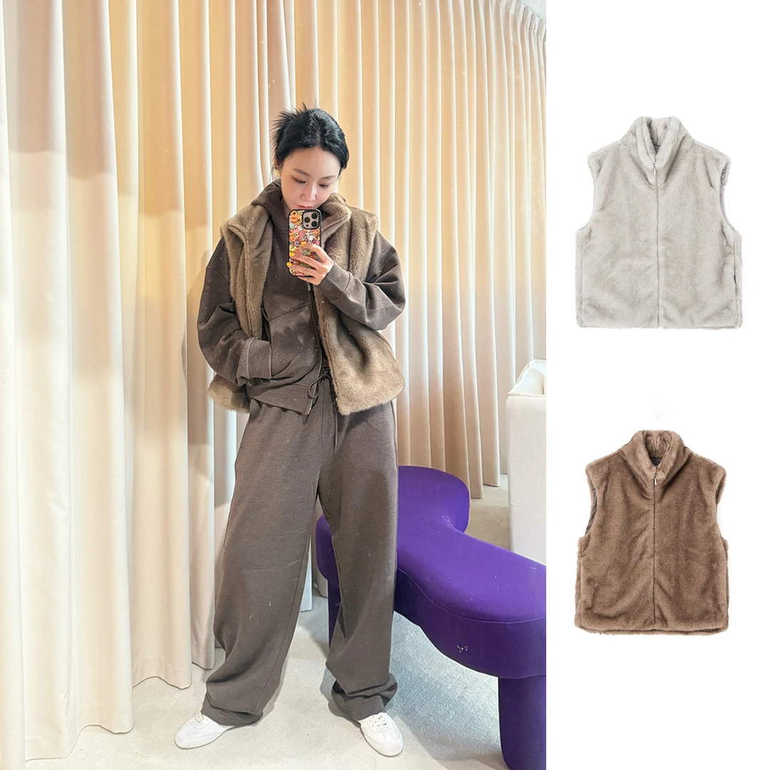 DUIDAO对倒设计师品牌 立领环保皮马甲休闲女 DSC买手店DY5D07013