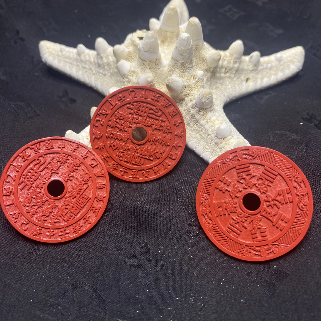 天然辰砂【玉合缘】天然朱砂圆牌吊坠-多样性发一 6200