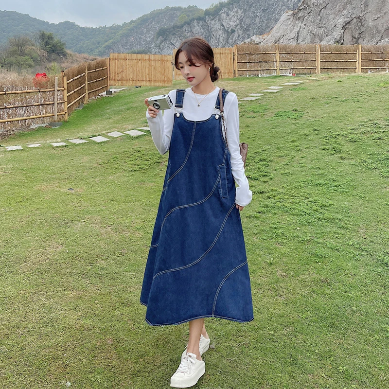 复古减龄ins风背带裙2025春秋新款甜酷松弛感学院风盐系显瘦A字裙