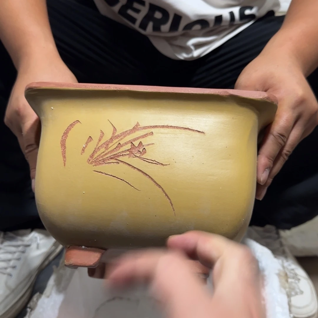 紫砂花盆瑕疵是我