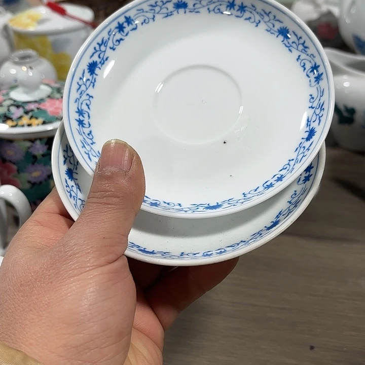 陶13公分碟子叠子两个微瑕
