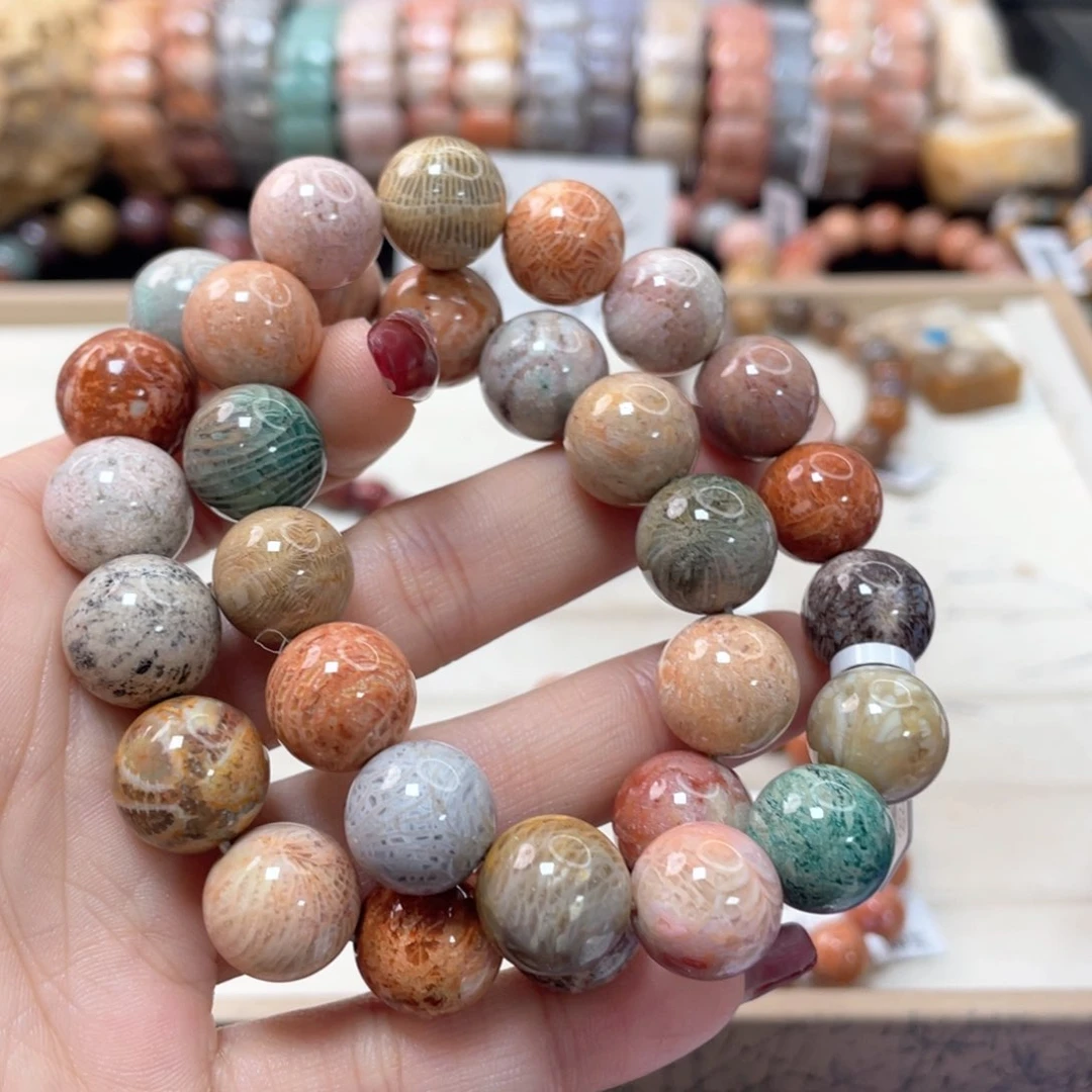 硅化珊瑚（珊瑚玉）手链未镶嵌无*疯883