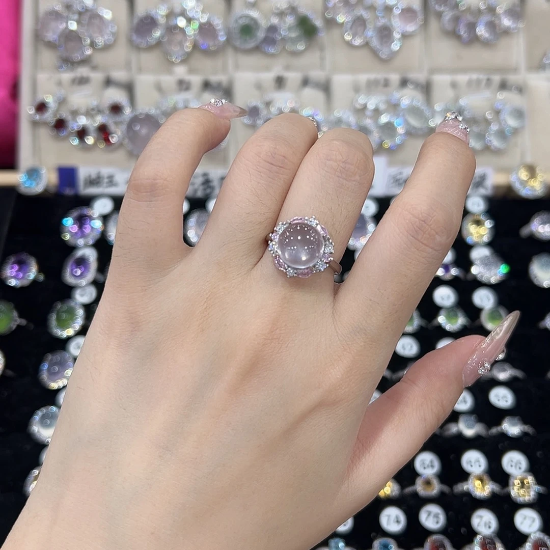 ༊****芙蓉石银S925镶嵌戒指