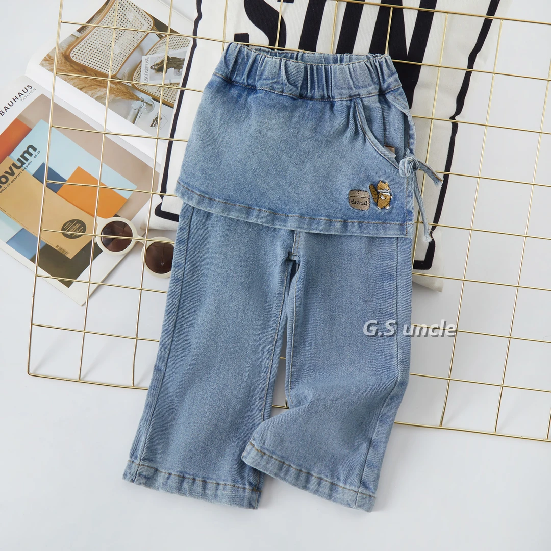 【银色山泉】H25063女宝春夏洋气韩版牛仔裤时尚微剌裤宝宝