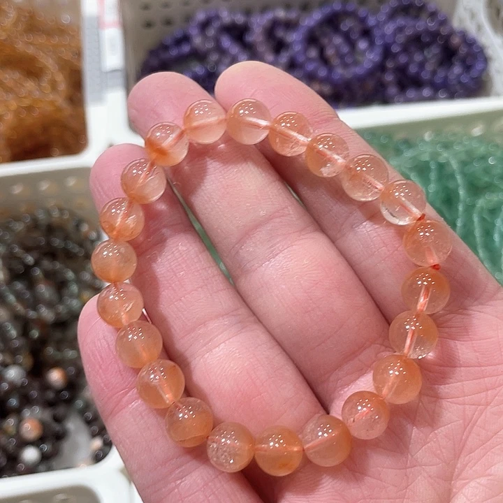 未镶嵌手链水晶红兔毛