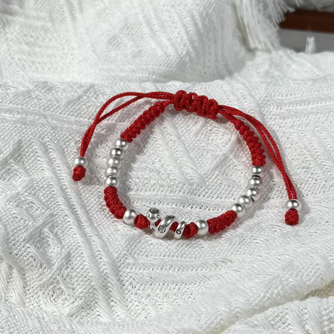 足银手链 福蛇编绳手链（宝立严选）