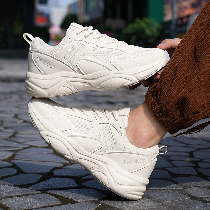 2025男女款情侣百搭时尚加绒保暖真皮鞋面舒适防滑鞋底运动跑步鞋