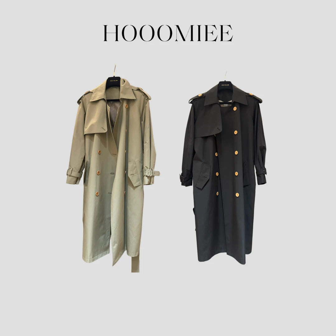 Hooomiee 经典高定 双排扣风衣 立裁廓形秋冬时尚中长外套W519