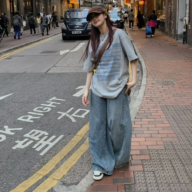 labzaa美式设计感潮牌字母印花短袖T恤男女百搭个性休闲宽松上衣