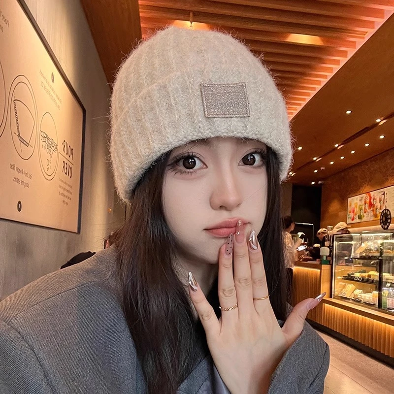 大头围毛线帽女秋冬季保暖显脸小帽子冷帽2024新款防寒女帽冬款