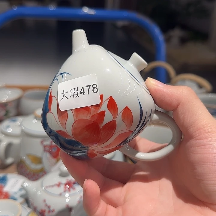釉下手绘茶具微瑕