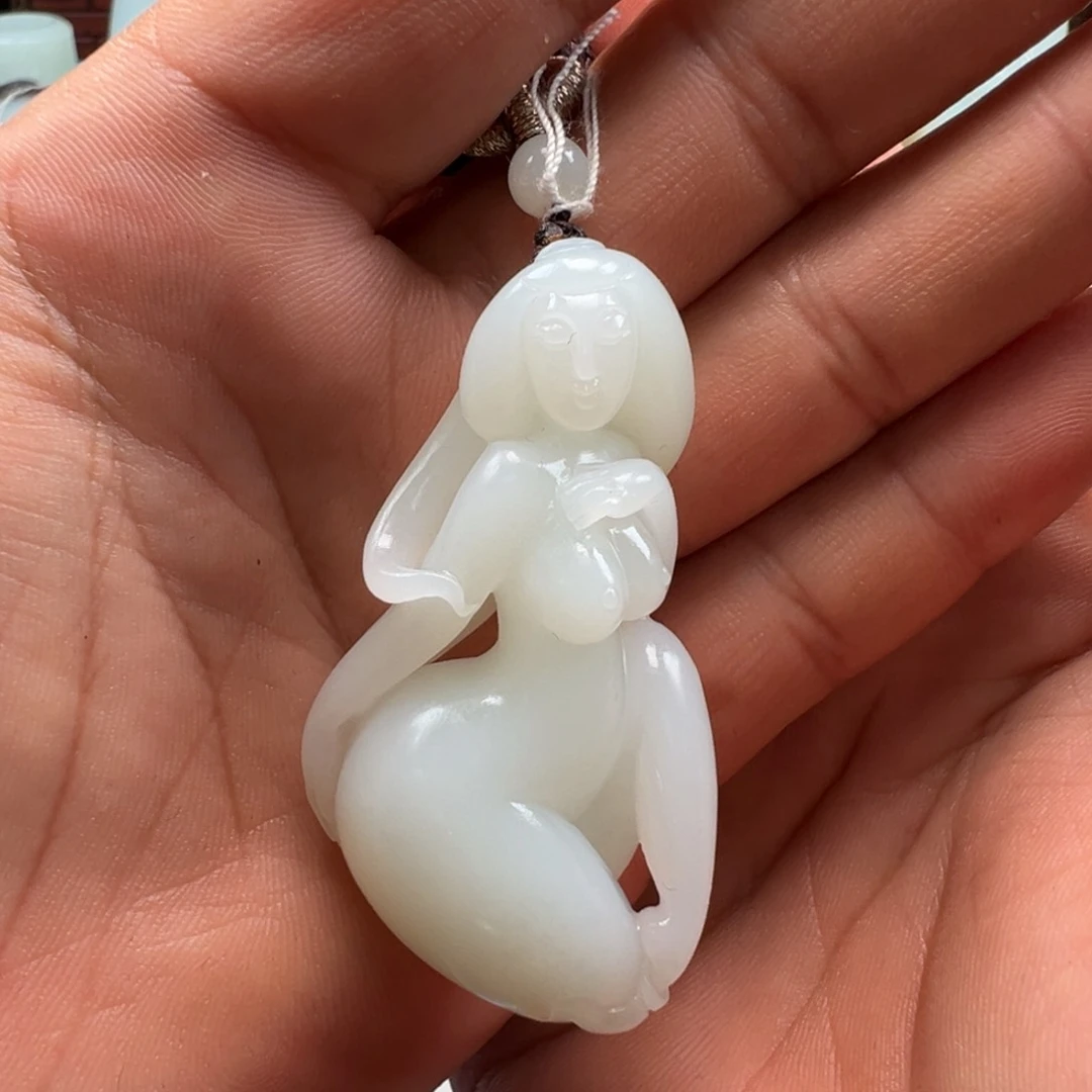 和田玉未镶嵌挂件谢*明