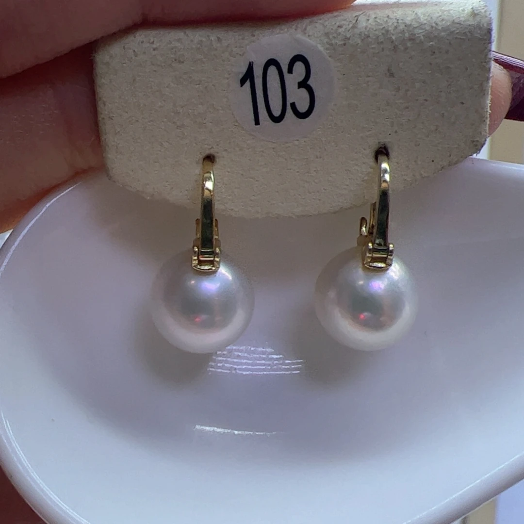 淡水珍珠耳饰银S925镶嵌