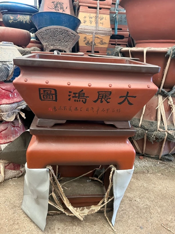 超大尺寸仿古束口鼓丁马槽盆精品紫砂花盆