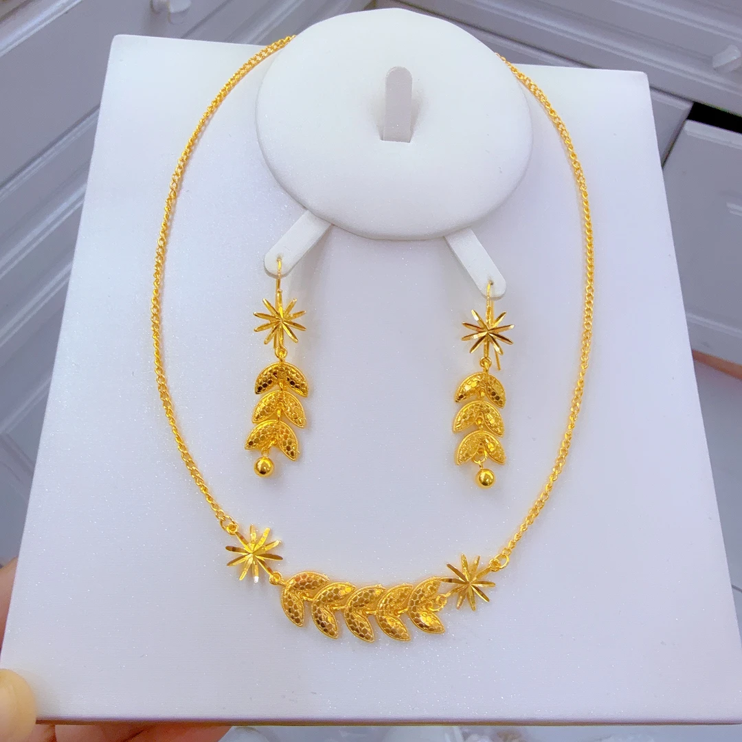 铜合金亚克力项链 新款时尚金子同款两件套首饰altun pasun