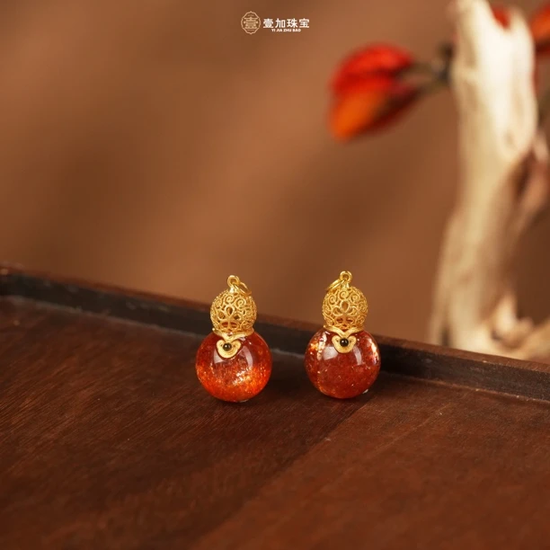 壹加师姐｜手工设计18k金镶金太阳吊坠多样性发一8378X