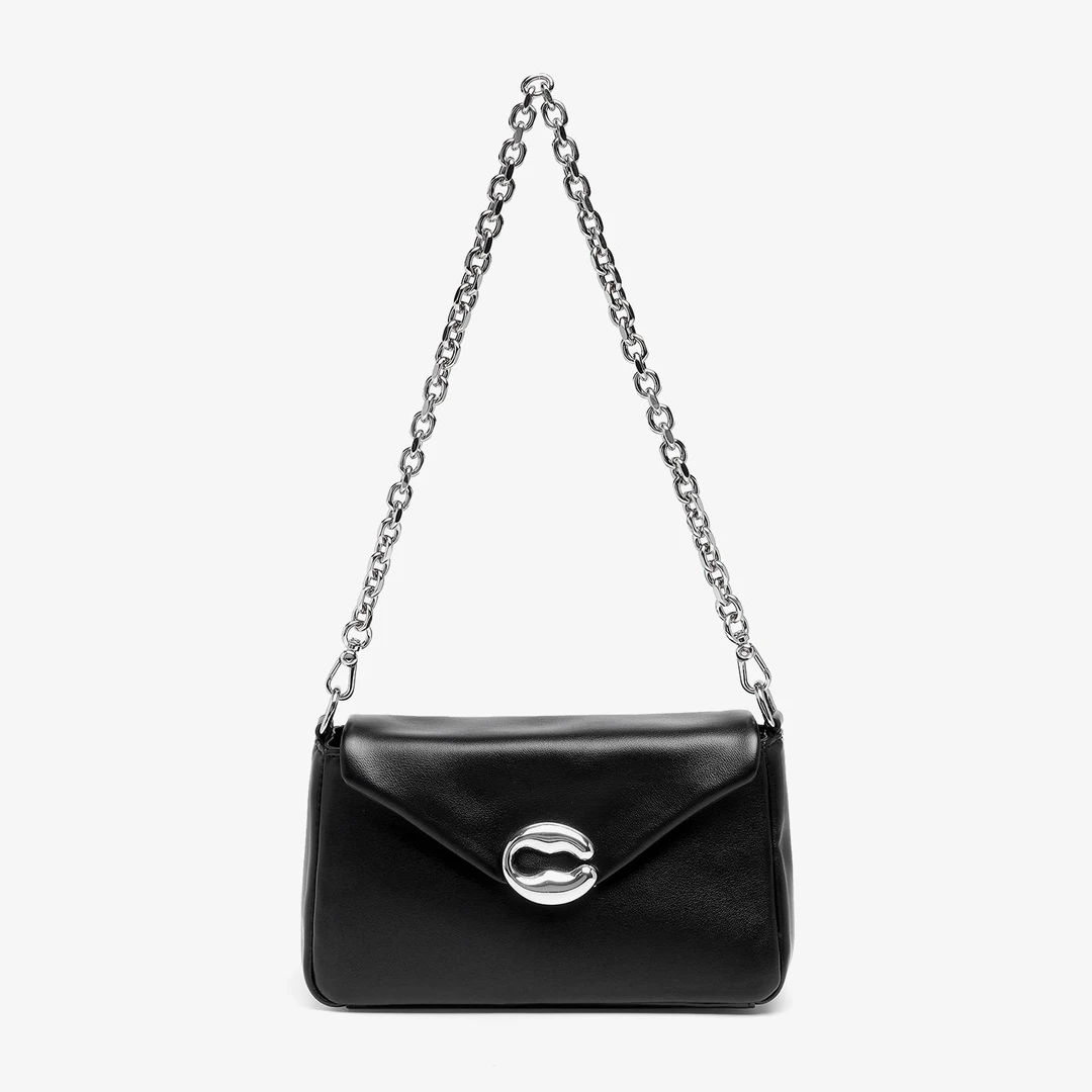 卡尔 蔻斯限定链条软信封包CK2412103A黑色