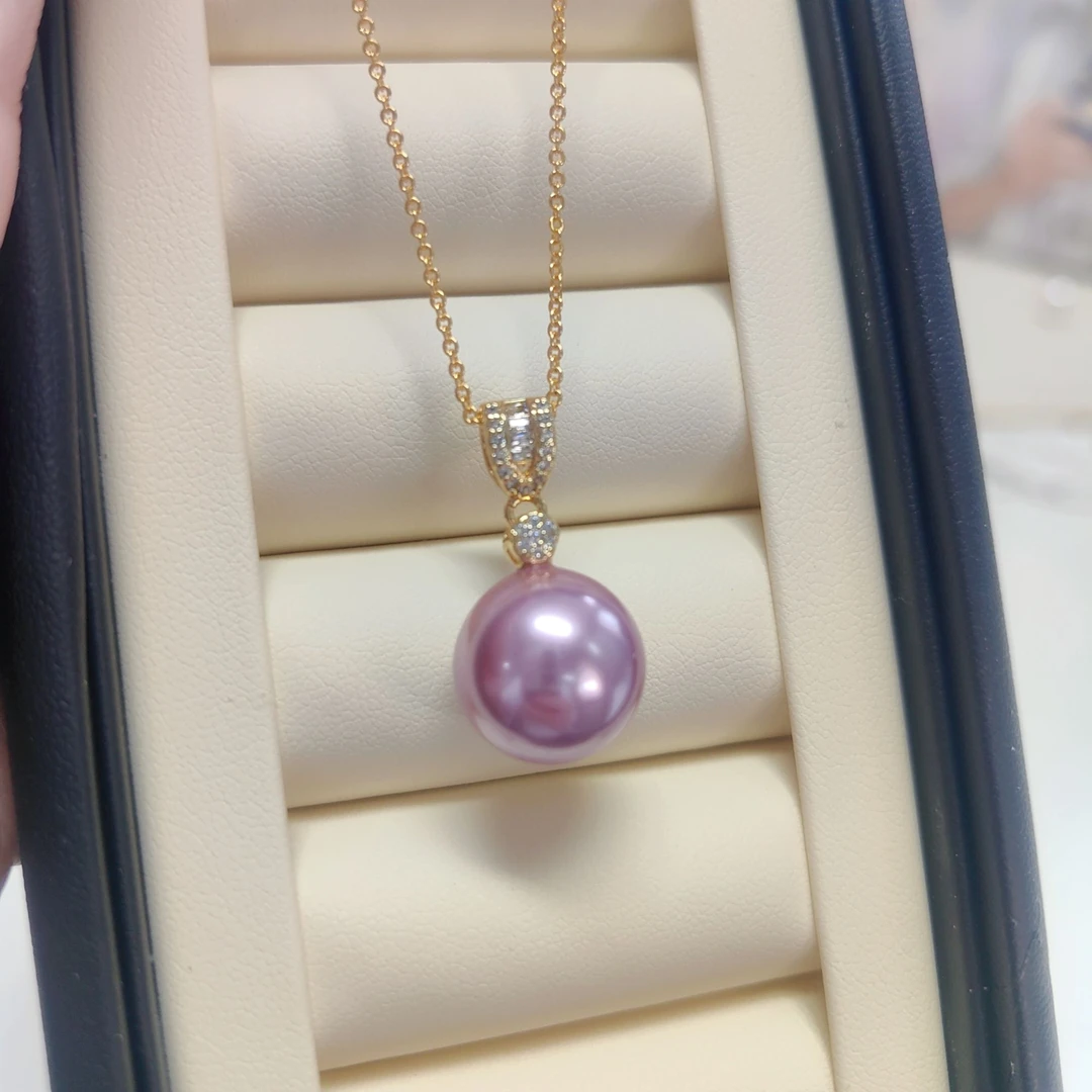 链子925银  气质高贵紫色镶嵌卡12~14mm经典女神项链时尚百搭轻奢