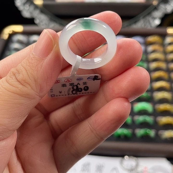 翡翠未镶嵌戒指天然翡翠A货-12圈