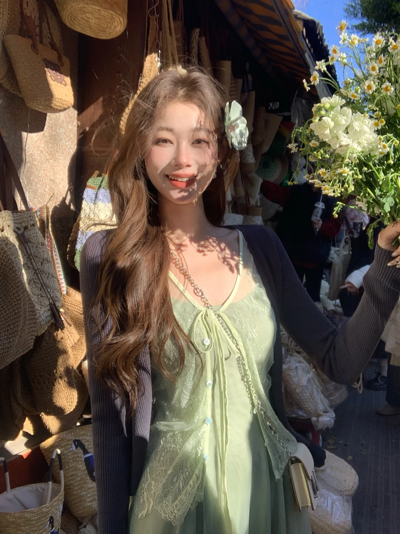 EIA一尧【绿野仙踪毛织衫】蕾丝假两件春夏气质温柔显瘦设计感上衣