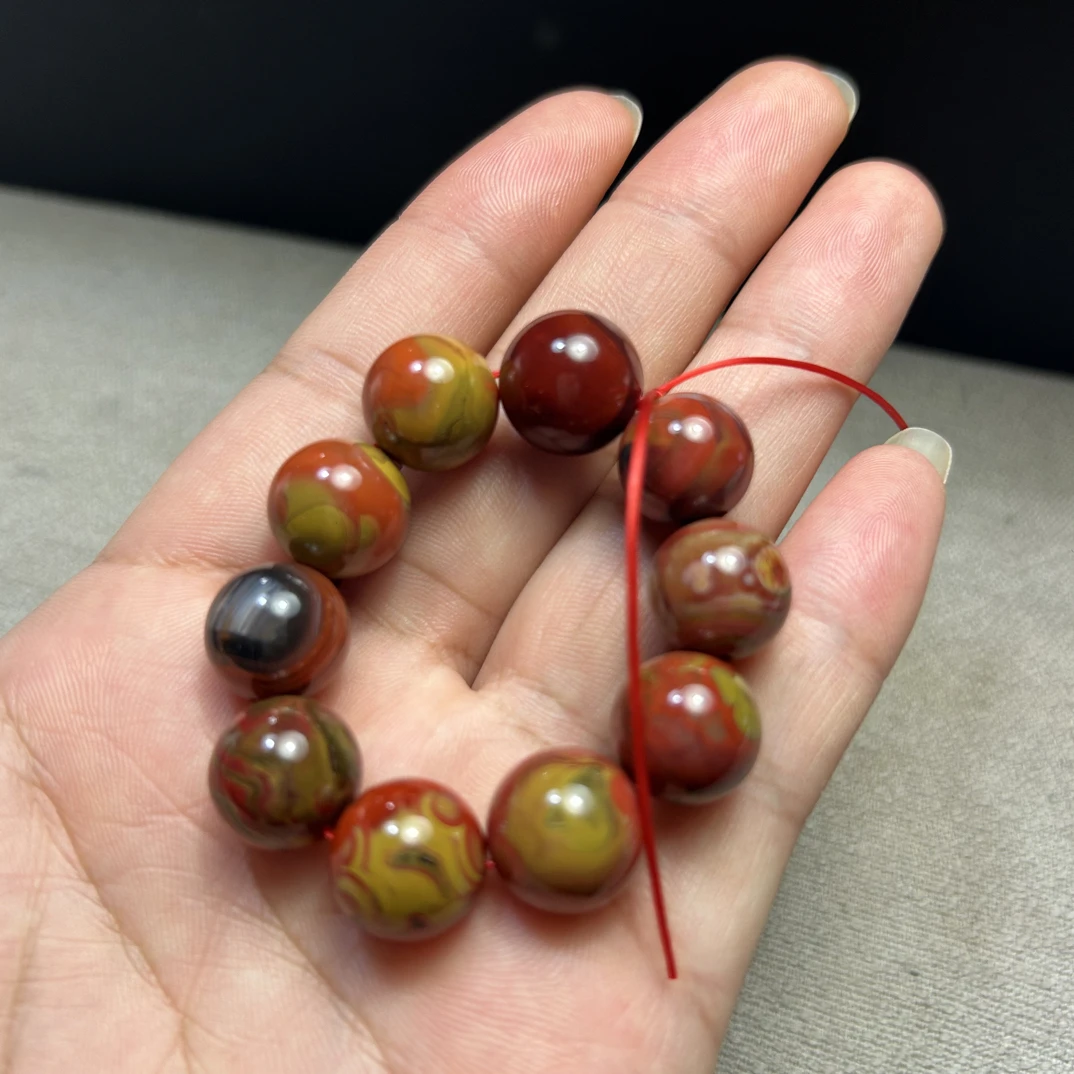 12➕纯手工包浆南红圆珠✖️10颗