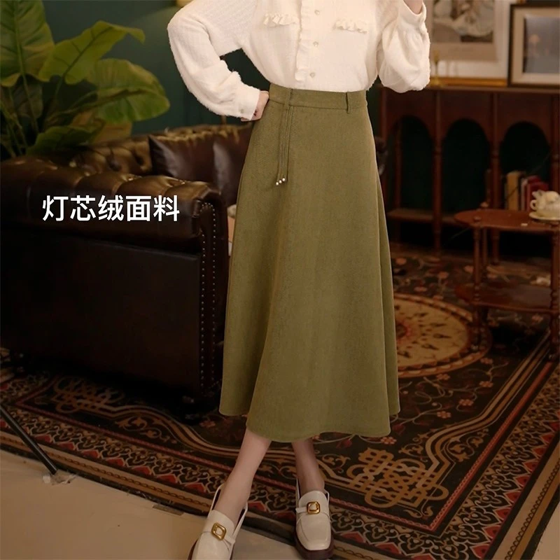 琦琦【杜乐丽早茶】港风复古半身裙显瘦高腰百搭裙子YE0706161