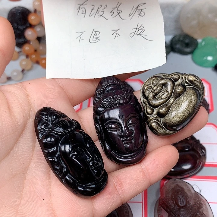 黑曜岩未镶嵌颈饰╰****╯