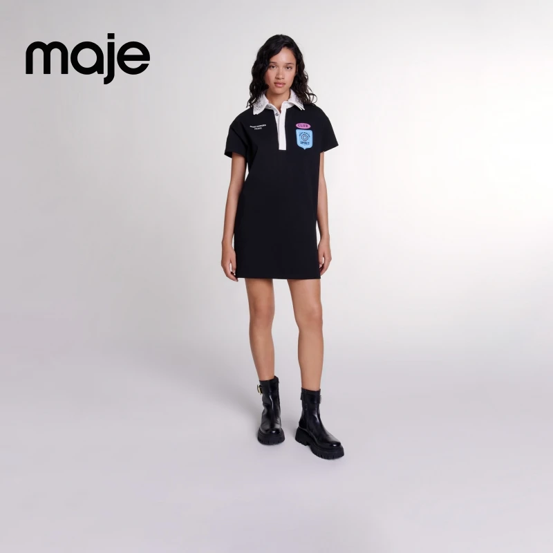 Maje新款女装时尚休闲短款运动风针织连衣裙MFPRO03711