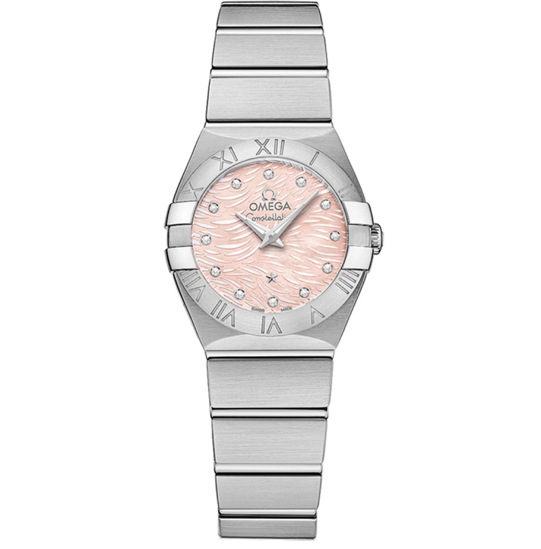 99新 Omega/欧米茄 星座系列/粉盘钻刻/全原装/24mm