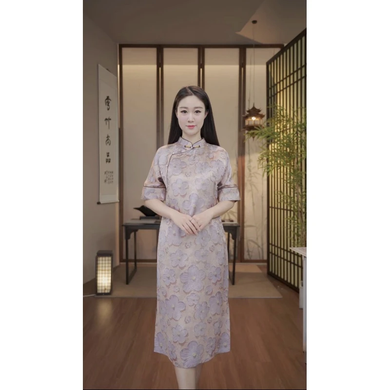 雏菊花 复古气质旗袍HQ2031