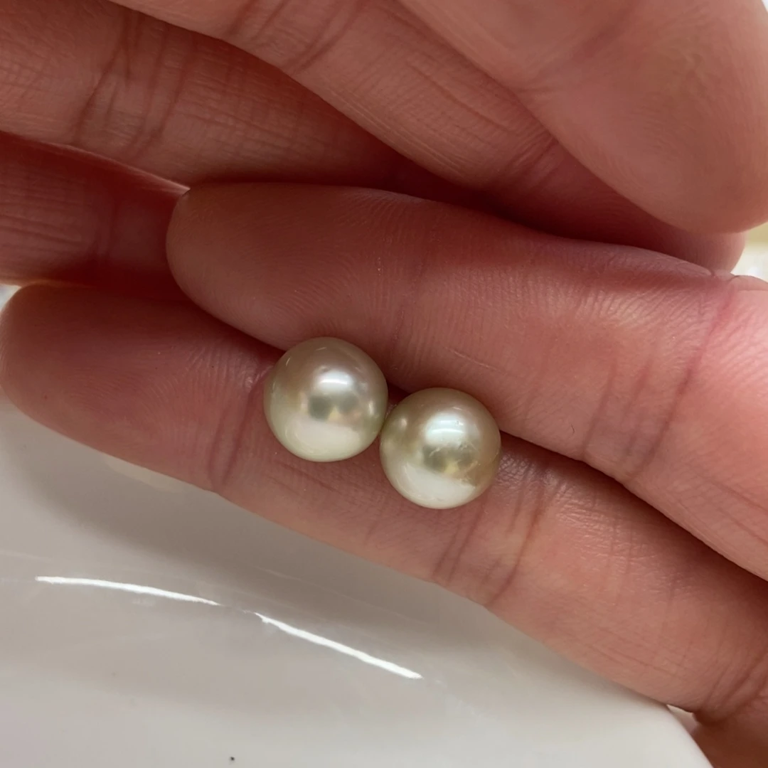 海水珍珠耳饰18K金镶嵌