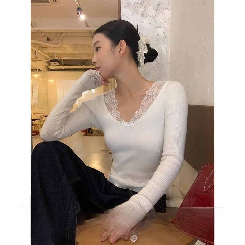 秋季内搭长袖上衣慵懒高级感套头修身内搭打底羊绒长袖