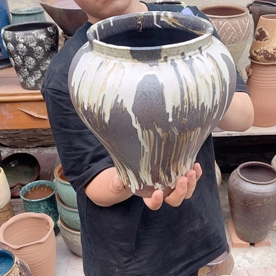 紫砂花盆高度25口径15