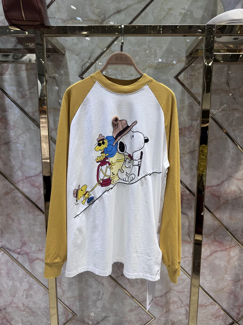 黛蜜儿2025新款史努比插件拼色T恤