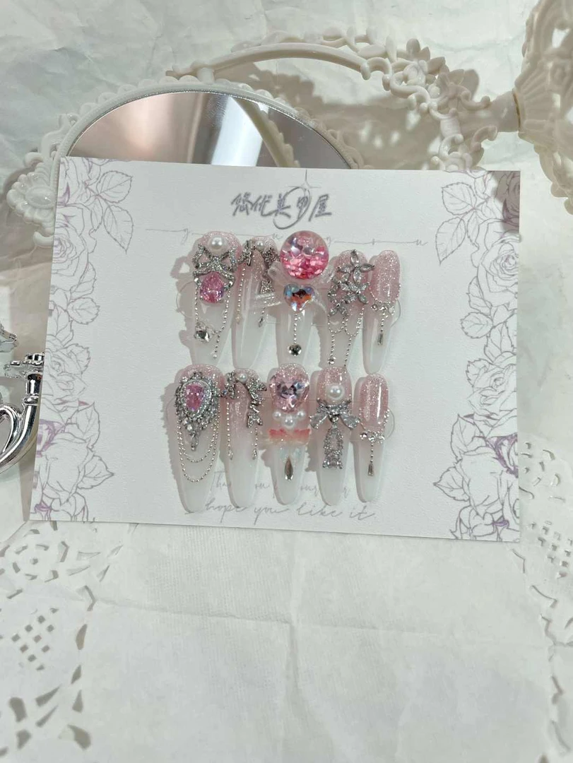 【流麻合集】纯手工流麻超长梯质感穿戴甲