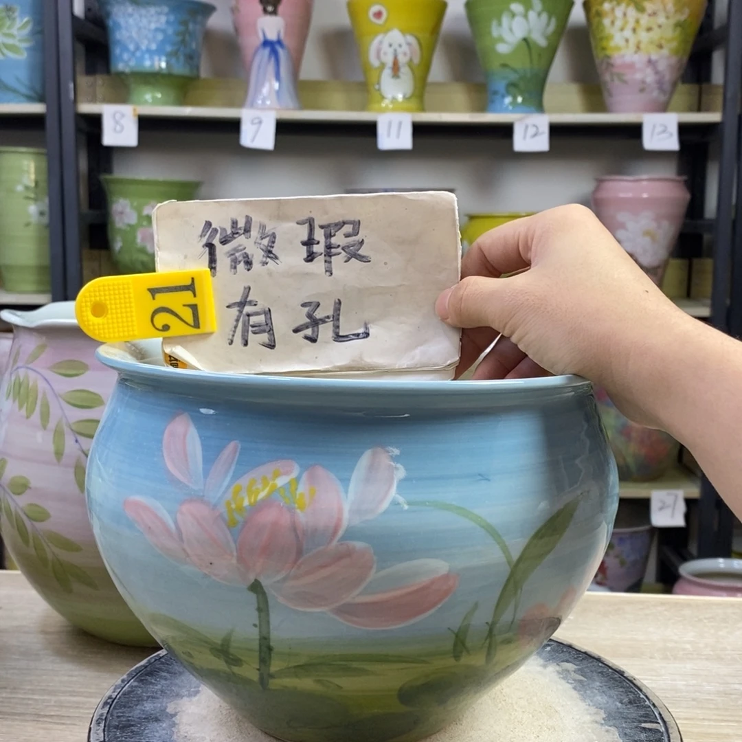 景德镇手工手绘陶瓷花盆