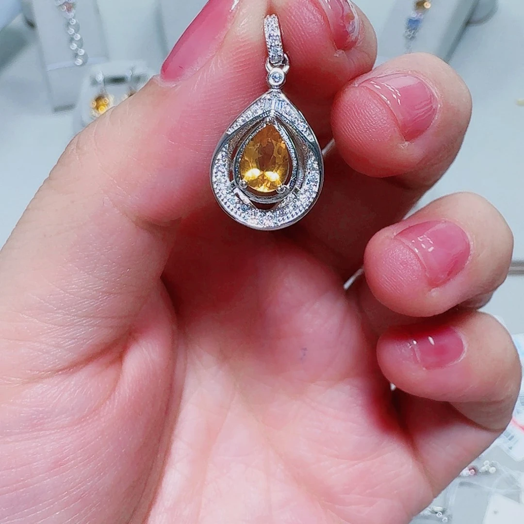 银S925镶嵌吊坠(不含链)水晶