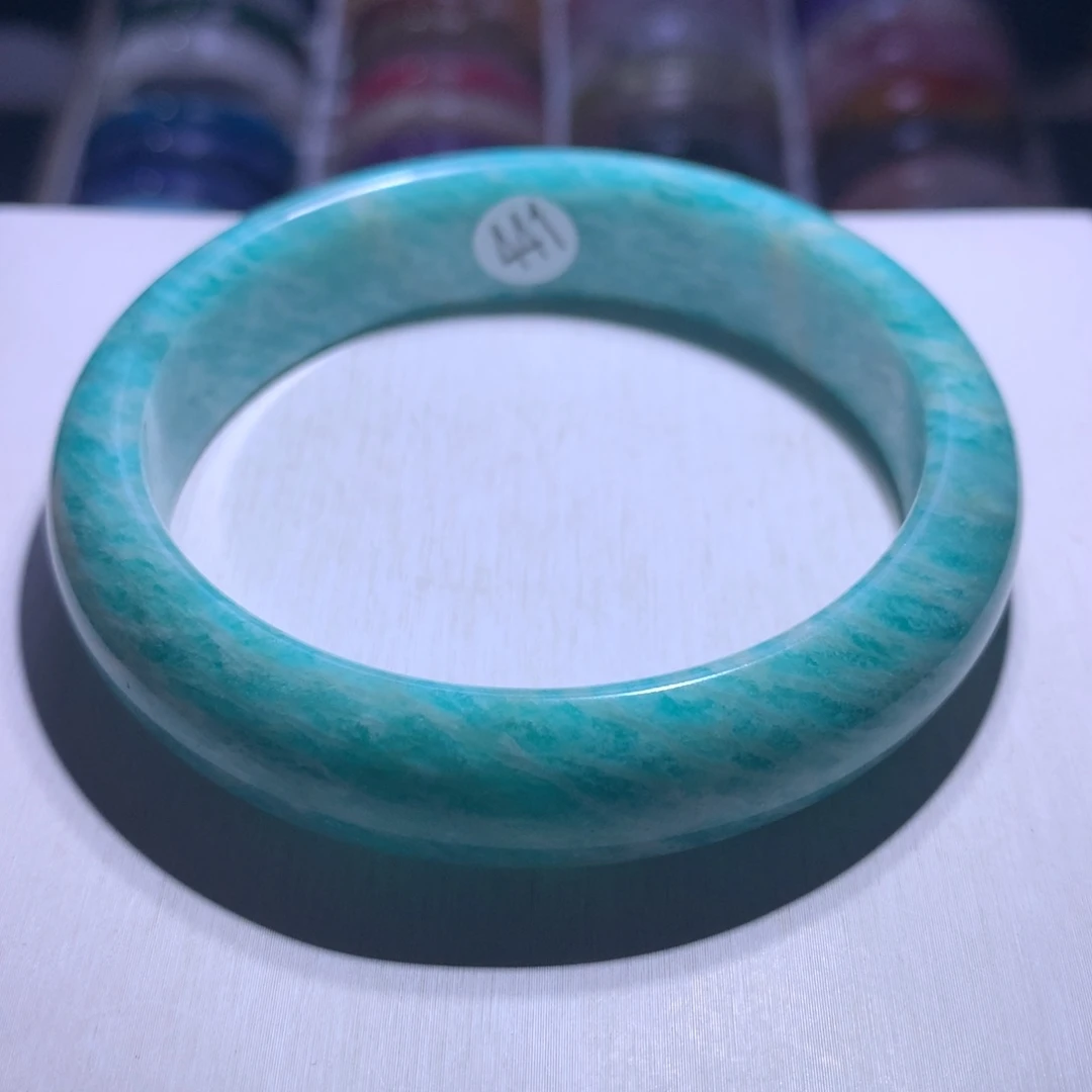 手镯水晶银S925镶嵌天河石63圈441