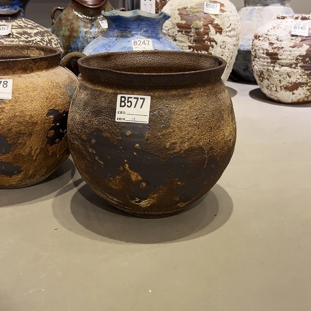 梦***溪瓶B577高27.5口21×22陶瓷花瓶无孔