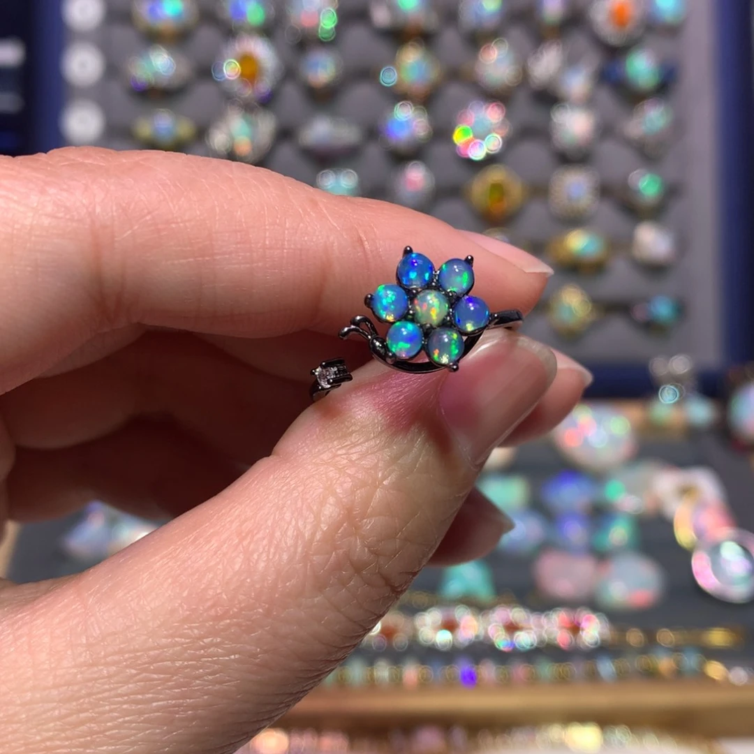 银S925镶嵌欧泊戒指款式