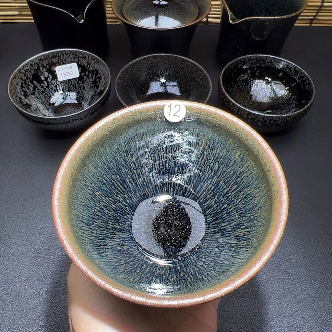 茶盏龙窑柴烧建盏，束口