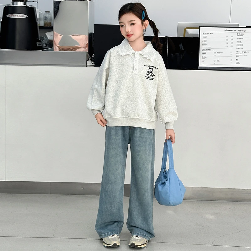 女童春装套装洋气网红儿童春秋季卫衣两件套时髦大童12-15岁女装