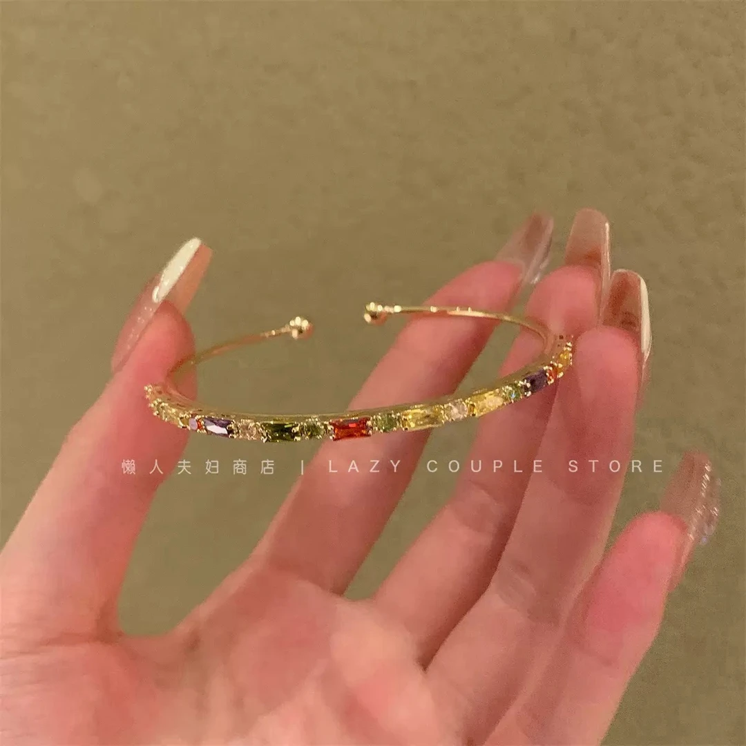 绝美氛围感彩色可调节韩系优雅高级精致百搭手镯A313